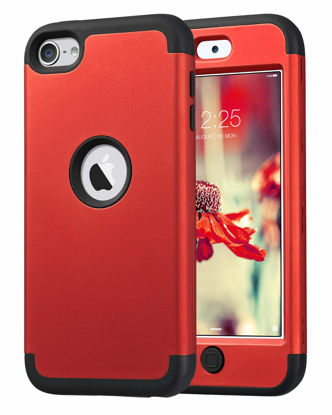 Picture of ULAK iPod Touch 7 Case, iPod Touch 6 Case, Heavy Duty High Impact Shockproof Dual Layer Protective Case for Apple iPod Touch 7th/6th/5th Generation (Red+Black)