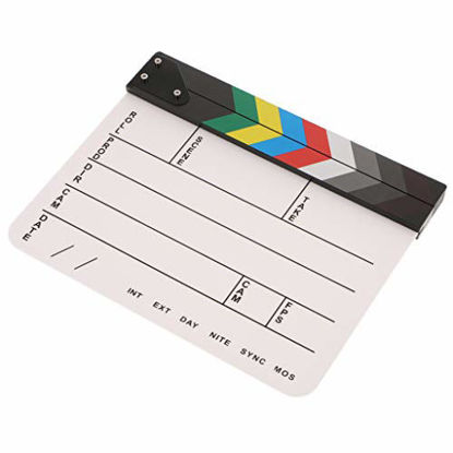 Picture of Almencla Acrylic Colorful Clapperboard TV Film Movie Slate Cut Role Play Prop -White