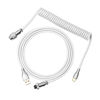 Picture of EPOMAKER Mix 1.8m Coiled Keyboard Cable, USB C to USB A TPU Cable for Mechanical Gaming Keyboard, with Detachable Metal Aviator for Custom Keyboard, White