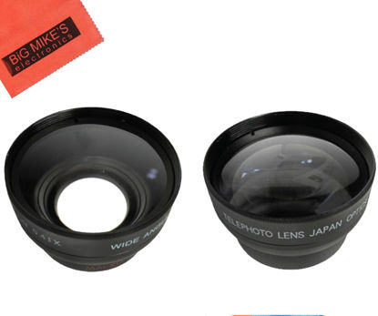 Picture of 58mm 2.2X Telephoto Lens + 58mm 0.43x Wide Angle Lens with Marco for Canon Vixia HFG10, HF G40, HFS10, HFS11, HFS20, HFS21, HFS30, HFS100, HFS200, XA10, XA20, XA25, XF100, XF105, GL1, GL2 Camcorders