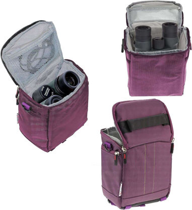 Picture of Navitech Purple Protective Portable Handheld Binocular Case Travel Bag - Compatible With Nocs Provisions Standard Issue 8x25 Waterproof Binoculars