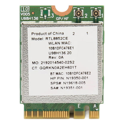 Picture of WiFi 6E Wireless Card, RTL8852CE WiFi Card Wireless Module, Bluetooth 5.3, 5374Mbps, Low Delay, 6GHz/5GHz/2.4GHz Tri Band, M.2 NGFF for Laptop Support Windows 10/11