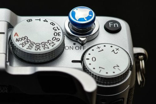 Picture of Lensmate Bird Soft Release Button - Blue - fits Any Standard Threaded Release - Fujifilm X100V, X100F, X100T, Xpro3 & Xpro2, X-T3, X-T2, X-E3, X-E2s, X-E2, X-T30, X-T20