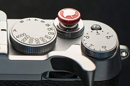 Picture of Lensmate Bird Soft Release Button - Red - fits Any Standard Threaded Release - fits Fujifilm X100V, X100F, X100T, Xpro3 & Xpro2, X-T3, X-T2, X-E3, X-E2s, X-E2, X-T30, X-T20