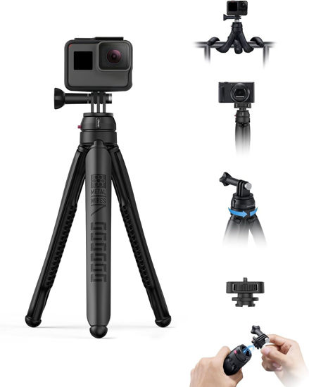 Picture of Flexible Tripod for Gopro DJI insta360 - ULANZI Go Quick II Action Camera Tripod Mount Quick Release I 360° Panoramic Rotation I Bendable Legs Lightweight Portable Stick Compact Cam Vlog Accessories