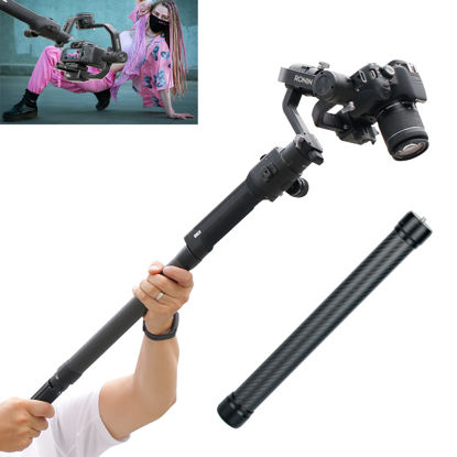 Picture of HAFOKO Professional Carbon Fiber Extension Monopod Pole Stick Rod 1/4'' Compatible for DJI RS4/RS4 PRO/RS3 Mini/RS3/RS3 PRO/RS2/RSC2/Ronin S/Ronin SC/Zhiyun Crane 2 Crane 3 Weebill Gimbal Stabilizer