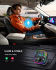 Picture of Bluetooth 5.3 FM Transmitter Car Adapter - Bluetooth Car Adapter with Fast Charger [PD 30W & QC3.0 18W]，Hi-Fi Audio & Clear Calls, 7 Colors LED Backlit