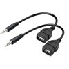 Picture of Herfair AUX to USB Adapter 3.5mm Male Audio Jack Plug to USB 2.0 Female Converter for Playing Music with U-Disk in Car - 2 Packs (Required Car Has MP3 Decode Function)