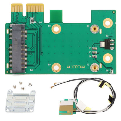 Picture of Mini PCIE to PCIE Adapter Card, Mini PCI Express to PCI Express Card Adapter, PCB Network Card Adapter with Antenna for Desktop Computer, Plug and Play