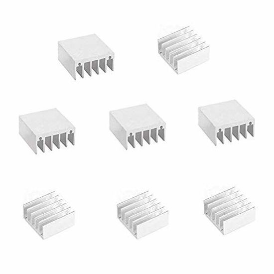 Picture of LuoQiuFa Silver Tone Aluminum Heatsink Cooler Radiator Cooling 30mm x 30mm x15mm Heat Sink Module Cooler(Pack of 8)