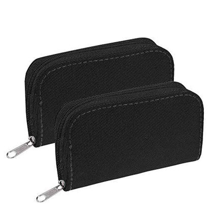 Picture of [2-Pack] Memory Card Carrying Case, Suitable for SD, SDHC, Micro SD, Mini SD and 4X CF Cards, Card Holder Bag Wallet for Media Storage Organization (Black+Black)