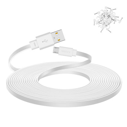 Picture of Smays 25 ft Extension Cable for WYZE Cam v4, WYZE Cam v3 and v3 Pro Security Camera, Long Micro USB Cord