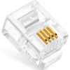 Picture of NECABLES 20Pack RJ11 Pass Through Connector 6P4C Telephone Modular Plug 3 Prong Type for Phone Line Cord