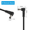 Picture of GINTOOYUN DC Power Extension Cable DC 5.5MM x 2.5MM 90 Degree Male to Male Plug Cable Right Angle DC5525 Power Adapter Cable for Strip Lihgt,CCTVSecurity Camera,Monitors,etc(2pcs)