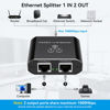 Picture of ATLAHET Ethernet Splitter 1 to 2 High Speed 1000Mbps Internet Cable Splitter 1 in 2 Out Gigabit Either Network Splitter Dual LAN RJ45 Port Splitter 2 Way Work with Cat5/6/7/8 Cable and Router