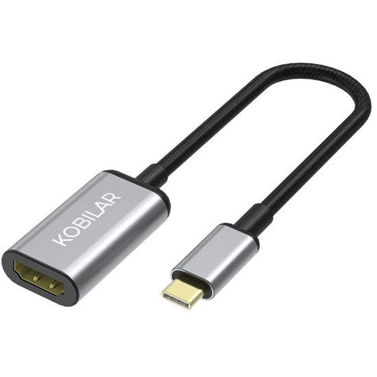 Picture of Kobilar USB C to HDMI Adapter - High Resolution（4K@60Hz） USBC to HDMI Aluminum Shell HDMI to USB C Adapter with 30-Micron Gold Plug for Apple iPad MacBook Pro/Air,Thunderbolt 4/3，Galaxy/Monitor…