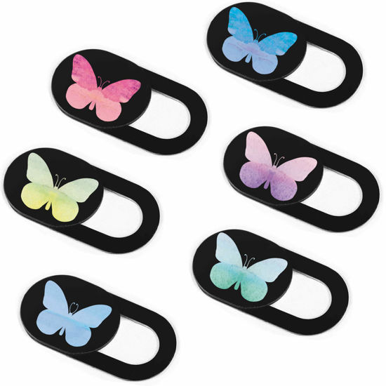 Picture of Webcam Cover Slide 6 Packs Ultra-Thin Camera Covers for Computer Laptop Desktop Smartphone to Protect Your Privacy and Security, Butterfly