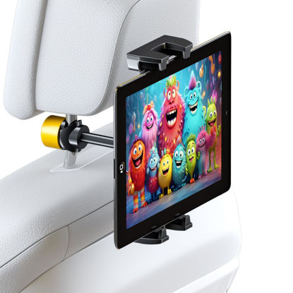 Picture of LINCO Tablet Car Holder for Back Seat - Adjustable iPad Holder for Car - Car Tablet Mount for Travel - Fits All 4.7-13" Tablets AM309