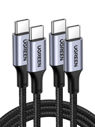 Picture of UGREEN USB C to USB C Cable, 100W 2-Pack USB C Charger Cable for iPhone 15/15 Plus/15 Pro/15 Pro Max, MacBook Pro, iPad Pro, Dell XPS, Samsung Galaxy S24/S23/S22 Ultra, Switch, Pixel, 3.3FT Black