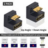 Picture of Poyiccot U Shaped Mini HDMI to HDMI Adapter, 180 Degree Angled Mini HDMI Male to HDMI Female Adapter for 8K/4K 3D 1080P Digital Cameras, Monitors, DVRs (Up Down Angled Mini HDMI 2.1 Adapter)