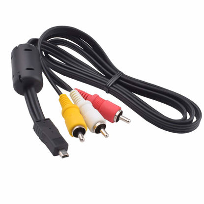 Picture of Replacement AV Cord Audio Video TV-Out Cable Mini 8p to 3RCA cable for Nikon EG-CP16 CoolPix AW100 AW110 L840 L830 L820 L810 S9100 S1200pj D3200 D3300 D5200 D5300 D3400 D3100 D5100 D5200 D5600 P7100