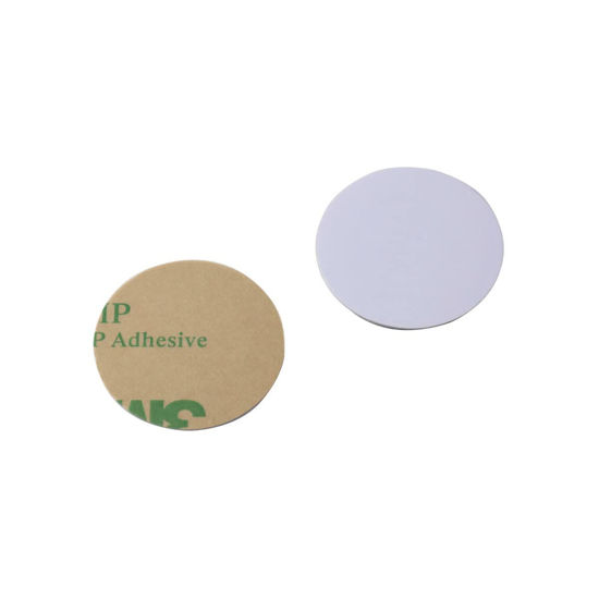 Picture of ETEKJOY 10 PCS Writable 125kHz RFID Sticker Coin Adhesive Back T5577 Proximity ID Card Token Key Tag Rewritable Dia 25mm