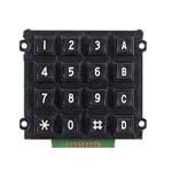 Picture of Jameco Valuepro AK-1607-N-BBW-R Switch Keypad, 16 Button with 8-Pin Solder Pad, 4 x 4 Key, 3.0" L x 2.8" W x 0.6" H