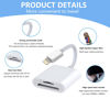 Picture of Apple MFi Certified Lightning to SD Card Reader for iPhone, Dual Card Slot Memory Card Reader for iPhone, Supports SD/TF Cards Trail Game Camera Viewer, Portable Micro SD Card Reader for iPhone