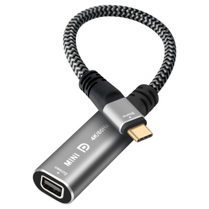 Picture of 4K@60Hz USB C to Mini DisplayPort Adapter,Type-C Male (Source) to Mini DP Female (Screen)Converter Connector [Thunderbolt3/4Compatible],for iPhone15 Series, MacBook Pro, Air, iPad Pro, Galaxy 23, Dell