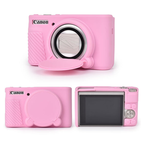 Picture of MUZIRI KINOKOO Camera Case for Canon PowerShot SX740 SX730 HS Camera - Soft Silicone Bag for Canon SX730 SX740 HS Camera with Removeable Lens Cover - Slim Fit Lightweight - Pink