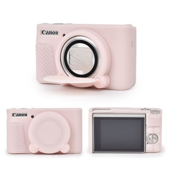 Picture of MUZIRI KINOKOO Camera Case for Canon PowerShot SX740 SX730 HS Camera - Soft Silicone Bag for Canon SX730 SX740 HS Camera with Removeable Lens Cover - Slim Fit Lightweight - Jelly Pink