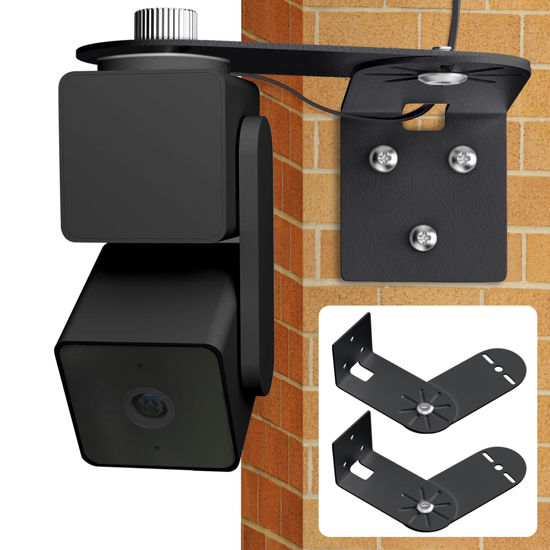 Picture of 2Pack Corner Wall Mount Bracket for Wyze Cam Pan V3/V2, Wyze Cam V4/V3/V2, Max Cover Both Sides of The House 300 Degrees Reduce Blind Spots, Indoor Outdoor Mount for Wyze Cam