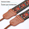 Picture of Padwa Lifestyle Red Vintage Embroidered Camera Strap - 2" Wide Cowhide Head Camera Straps,Pure Cotton Woven Adjustable Shoulder & Neck Strap for All DSLR Cameras,Great Gift for Men&Women Photographers