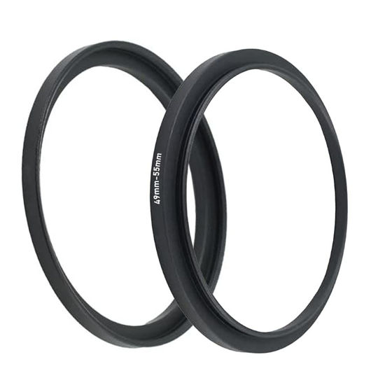 Picture of 49mm-55mm Step Up Ring(49mm Lens to 55mm Filter, Hood,Lens Converter and Other Accessories) (2 Packs), Fire Rock 49-55 Aerometal Camera Lens Filter Adapter Ring