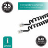 Picture of Power Gear Coiled Telephone Cord, 4 Feet Coiled, 25 Feet Uncoiled, Phone Cord works with All Corded Landline Phones, For Use in Home or Office, Black, 76139