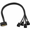 Picture of CRJ 15-Pin SATA to 4 PC Fan Power Adapter Cable - 12-inch (30cm), Black Sleeved - Power Up to Four 3-Pin & 4-Pin Computer Cooling Fans from an ATX 15-Pin SATA Power Connector (12V - Full Speed)