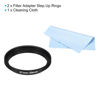 Picture of PATIKIL 37mm-39mm Metal Step Up Ring with Cleaning Cloth, 2 Pack Camera Lens Filter Adapter Ring Aluminum Filter Adapter Ring for Camera Lenses Hood, Black