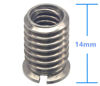 Picture of HITHUT Stainless Steel 1/4"-20 Female to 3/8"-16 Male Convert Screw Adapter 6 Pieces 14mm Height