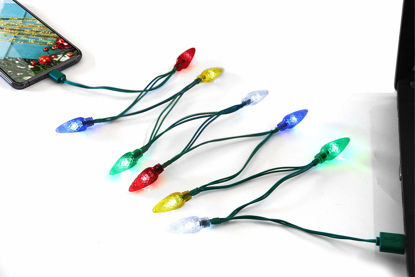 Picture of Fotbor LED Christmas Lights Phone Charging Cable, Festive USB Bulb Charger, 50 Inch 10 LED Multicolor Cord for Phone 14/Pro Max/Pro/Plus,Phone 13/Pro Max/Pro/Mini,12 Pro Max/11 Pro/8/7 Airpods etc