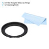 Picture of PATIKIL 43mm-52mm Metal Step Up Ring with Cleaning Cloth, 2 Pack Camera Lens Filter Adapter Ring Aluminum Filter Adapter Ring for Camera Lenses Hood, Black