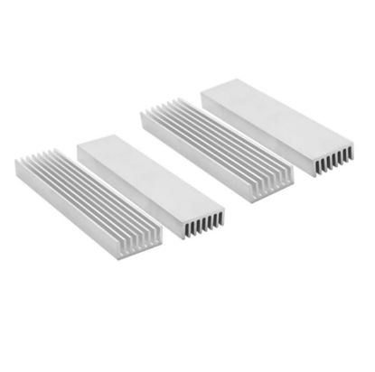 Picture of Silver Tone Aluminum Heatsink Cooler Radiator Cooling 100mm x 25mm x10mm Heat Sink Module Cooler(Pack of 4)