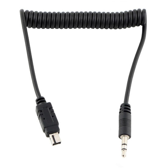 Picture of 3.5mm to N3 Camera Shutter Release Cable Remote Control Cord Speedlight Flash Trigger Connect Spring Coiled Wire Cord for Nikon Z7 Z7II Z6 Z6II Z5 D750 D780 P1000 D7500 D7200 D5600