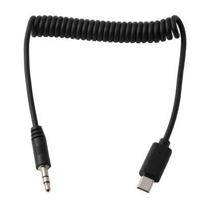 Picture of 3.5mm to S2 Camera Shutter Release Cable Remote Control Cord Speedlight Flash Trigger Connect Spring Coiled Wire Cord for Sony A6700 A6600 A7 III A7 II A7S A7R A9