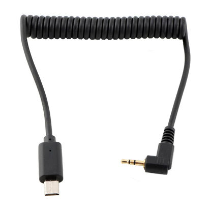 Picture of 2.5mm to S2 Camera Shutter Release Cable Remote Control Cord Speedlight Flash Trigger Connect Spring Coiled Wire Cord for Sony A6700 A6600 A7 III A7 II A7S A7R A9