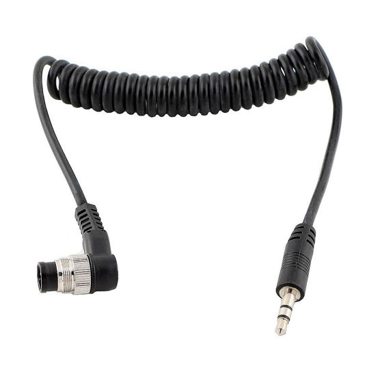 Picture of 3.5mm to N1 Camera Shutter Release Cable Remote Control Cord Speedlight Flash Trigger Connect Spring Coiled Wire Cord for Nikon Z8 Z9 D850 D500 D5 D810 D810A D800 D700 D4s D4 D3 D3s