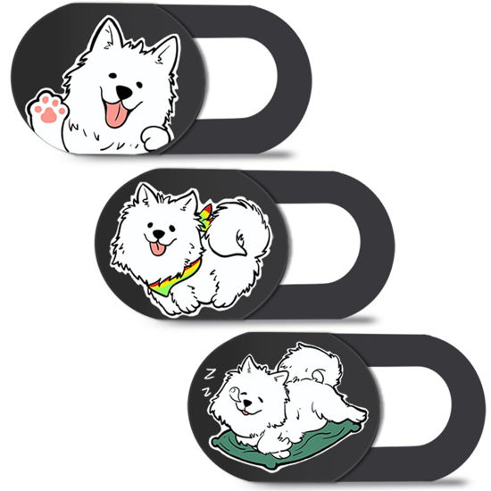 Picture of DR. PANDACAT Hug Me Dog 3-Pack Laptop Camera Cover Slide - Cute Webcam Cover for MacBook Pro/Air, Dell, iPad, iPhone, iMac, Echo Show - Laptop Webcam Cover, Computer Camera Blocker, iPad Accessories