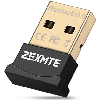 Picture of ZEXMTE USB Bluetooth Adapter for PC, 5.0 Bluetooth Dongle Receiver,Bluetooth Adapter for PC Windows 11/10/8/7 for Desktop, Laptop, Mouse, Keyboard, Printers, Headsets, Speakers