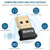 Picture of ZEXMTE USB Bluetooth Adapter for PC, 5.0 Bluetooth Dongle Receiver,Bluetooth Adapter for PC Windows 11/10/8/7 for Desktop, Laptop, Mouse, Keyboard, Printers, Headsets, Speakers