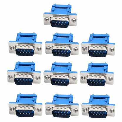 Picture of Yohii Serial Port D-SUB DB9 9 Pin Male IDC Crimp Connectors for Flat Ribbon Cable - 10pcs