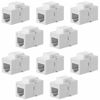 Picture of 10 Pieces CAT3 Telephone RJ11 6P4C Jack Phone Line Connector Coupler Phone Female to Female Telephone Jack Coupler (White)